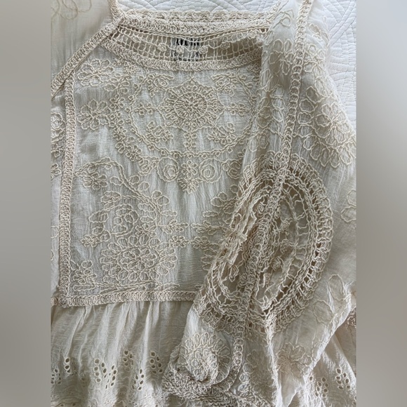ARULA by Alterd Stare  Ivory Lace Bohemian Peasant Blouse 16 - Picture 4 of 11
